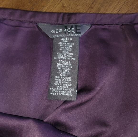 NWOT Women's Cute George Me Designs by Mark Eisen Purple Tweed A-Line Skirt - Picture 5 of 6